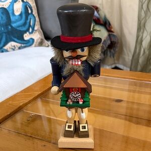 Festive Nutcracker with Clock and Top Hat